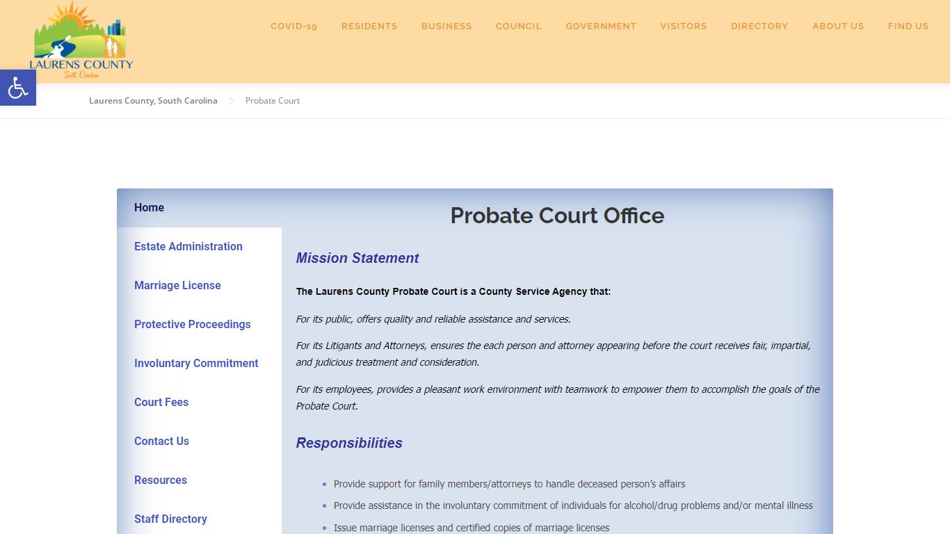 Probate Court – Laurens County, South Carolina